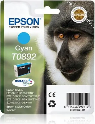 Produktbild von Epson Original-Tintenstrahlpatrone Cyan C13T08924021 für Stylus-Drucker