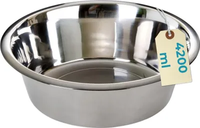 Produktbild von Standard Edelstahl Napf 29 cm 4200 ml Futternapf Wassernapf Hunde Katzen Hundenapf Katzennapf Freßnapf Ersatznapf Rostfrei