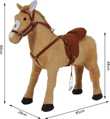 Produktbild von HOMCOM Reitpferd Plüschpferd Spielpferd Kinderpferd mit Sound Sitzhöhe 48cm
