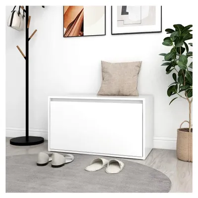 Produktbild von Sitzbank mit 1 Schublade und Stauraum, Flurmöbel 80x40x45 cm, Weiß