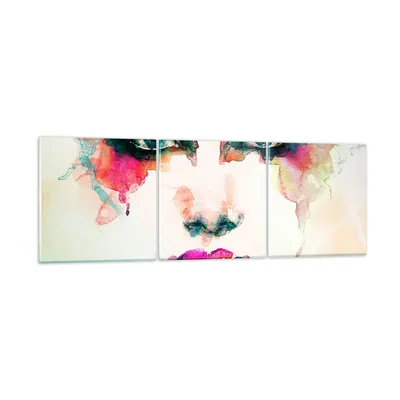 Produktbild von Bilder auf glas - Frau Gesicht Kosmetik - 90x30cm - Glasbilder - Wandbilder - Kunstdruck - zum Aufhängen bereit - Wanddekoration aus Glas - Glas Bilder - Wandbild auf Glas - 3 Teile - GCA90x30-3050