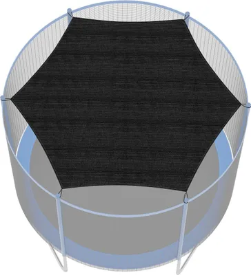 Produktbild von Faziango Trampolin-Schattenabdeckung Ø 244 cm Schwarz – Reißfest & UV-beständig, Sommer-Markise für rundes Trampolin mit 6 Stangen