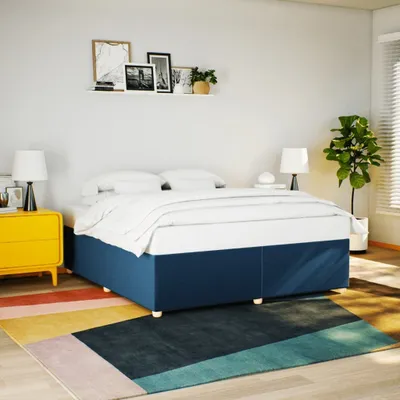 Produktbild von (NEU 2026) Bettgestell moderne, ohne Matratze, Blau 200x200 cm - Stoff - Klassische Betten - 52.6 kg
