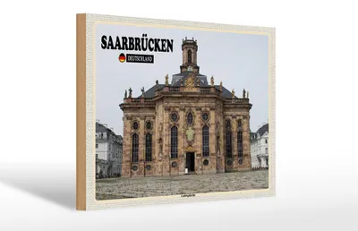 Produktbild von Holzschild Städte Saarbrücken Ludwigskirche 30x20cm