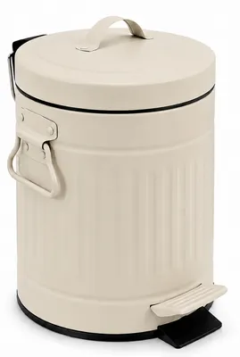 Obrázok produktu pre Relaxdays, odpadkový kôš na kozmetiku, 3 litre, s automatickým zatváraním, odnímateľná vnútorná nádoba, kov, odpadkový kôš do kúpeľne s vekom, béžová farba, Obrázok generovaný UI