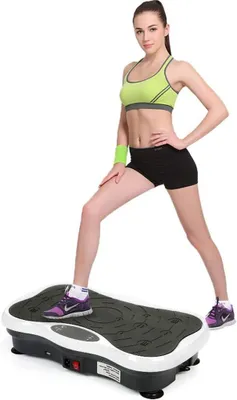 Produktbild von Vibrationsplatte – Fitness-Trilplatte – Fettverbrennung – Mit Bluetooth-Lautsprecher – 53 x 325 cm – Schwarz-Weiß