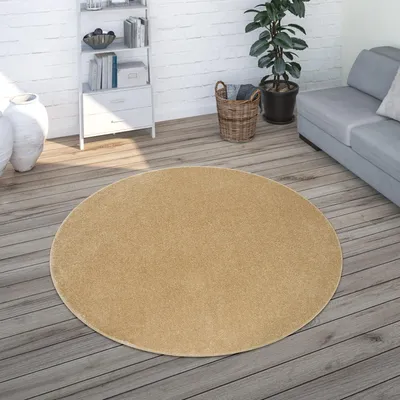 Immagine prodotto di Tappeto soggiorno tinta unita semplice e moderno a pelo corto, varie dimensioni e colori, dimensione 120 cm rotondo