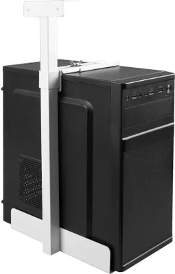 Productafbeelding van Unyqoos® Verstelbare computerhouder voor onder het bureau, staal, in hoogte verstelbaar van 50 tot 530 mm, breedte 135–235 mm, draagvermogen 35 kg, trillingsarm, gereedschapsvrije montage