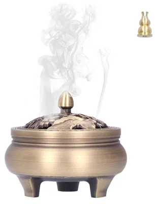 Productafbeelding van Solidchoice - Vintage Lotus Wierookhouder van Messing