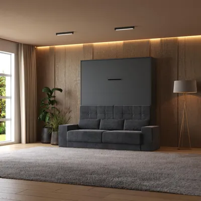 Produktbild von SMARTBett Schrankbett M1 180x200 Vertikal Anthrazit/Anthrazit inkl.Anthrazit SOFA