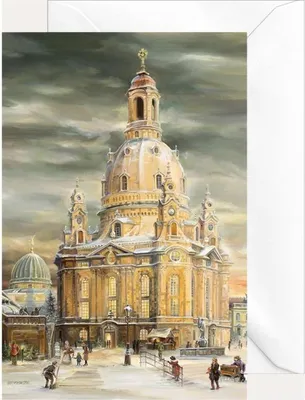 Produktbild von Weihnachtskarte Dresdner Frauenkirche als Klappkarte, festlich