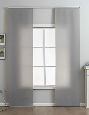 Produktbild von 2er Set Schiebegardine »New Amsterdam« HxB245x60 cm Grau Strukturiert, Modern, schlicht und vielseitig einsetzbar mit Paneelwagen und Beschwerungsstange 2024740-2