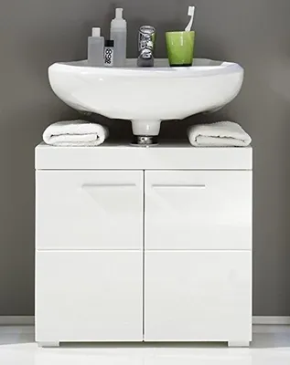 Produktbild von trendteam Koupelnová skříňka Amanda White Melamin/Bílý vysoký lesk Hluboká zásuvka 60 x 56 x 34 cm