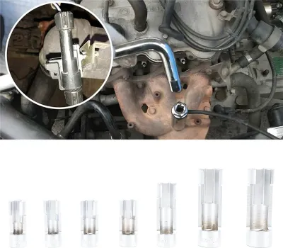 Produktbild von 7-teiliges Steckschlüssel-Set zum Entfernen des Sauerstoffsensors, Chromlegierung, Öleinspritzer, O2-Schraubenschlüssel-Set für Fahrzeuge