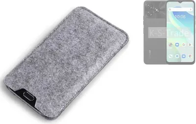 Produktbild von K-S-Trade Filz Handyhülle kompatibel mit UMIDIGI G5 Schutzhülle Filztasche Filz Tasche Case Sleeve Handy Hülle Filzhülle grau