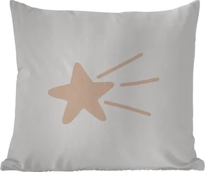 Produktbild von MuchoWow® Outdoor Kissen - Fallender Stern - Pastell - Kinder - Rosa - Kinder - 50x50 cm - Wetterfest - Lounge Kissen - Komfortabel - Kissen mit Bild