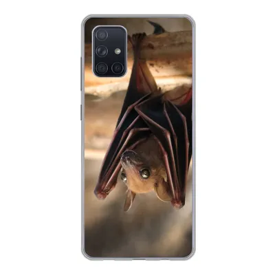 Produktbild von MuchoWow® Handyhülle Schutzhülle Hülle für Samsung Galaxy A51 Baby - Fledermaus - Holz Silikon Softcase Handy Hülle - Schutzabdeckung