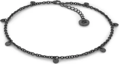 Produktbild von SERASAR | Fußkettchen aus Sterlingsilber [Coin] mit Schwarz Sterling Silver | Farbe: Schwarz | Länge: 28cm