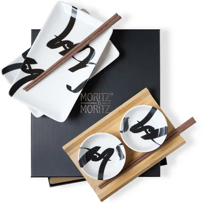 Produktbild von Moritz & Moritz Gourmet - Sushi Set 6 teilig Pinselschrift schwarz