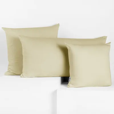 Produktbild von 2 Kissenbezüge Jersey Baumwolle Reißverschluss Beige - 40 x 200 cm