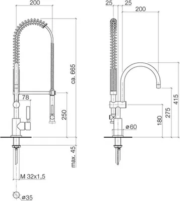 Produktbild von Dornbracht TARA Profi-Einhebelmischer, 360° schwenkbarer Auslauf, Ausladung 200mm, 33880888-08