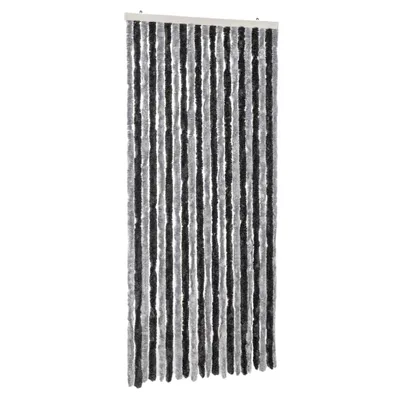 Produktbild von vidaXL Fliegenvorhang Grau und Schwarz 90x200 cm Chenille