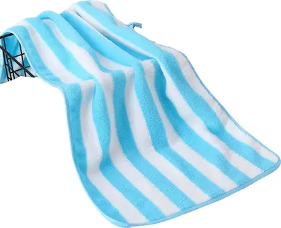 Produktbild von Badetuch, superweich, breit gestreift, lichtecht, sehr saugfähig, ultradick, absorbiert Wasser, Korallensamt, verdicktes Badetuch, Gesichtstuch, Waschlappen, Haushaltswaren