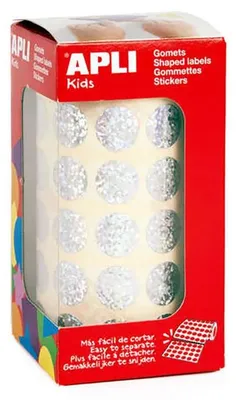 Produktbild von Apli Runde Schulaufkleber Ø 15mm Silber  Kinder Silber One Size