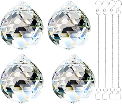 Productafbeelding van 40mm crystal suncatcher - Set van 4 - Opknoping kristallen prisma