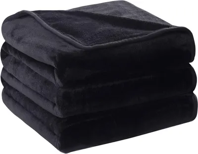 Obrázek produktu pro Fleecová deka, 150x200 cm, černá, 350 g/m², flanelová, oboustranná, pro domácí použití
