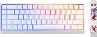 Image de Clavier de jeu magnétique - Clavier à effet Hall - Jeux compétitifs - Activation rapide - Format compact (60 %) - Blanc