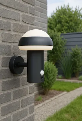 Productafbeelding van Brilliant LED Außenleuchte Wandlampe Ilton Schwarz IP44 9W 1100lm warmweiß 3000K Bewegungsmelder