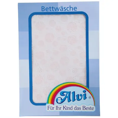 Produktbild von Alvi Kinder Bettwäsche 80x80 + 40x35 – Rosa – Baumwolle – Set aus Kissen- & Deckenbezug – Punkte & Blumen