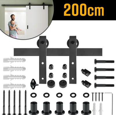 Produktbild von XMTECH zestaw montażowy do drzwi przesuwnych System drzwi przesuwnych Zestaw montażowy Tor jezdny do drzwi przesuwnych Kompletny zestaw 200 cm