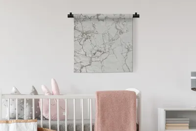 Produktbild von MuchoWow® Wandteppich Wandbehang Marmor - Muster - Grau 60x60 cm Tapisserie Dekoration Wandtuch - Dekorationen - Wand Decke