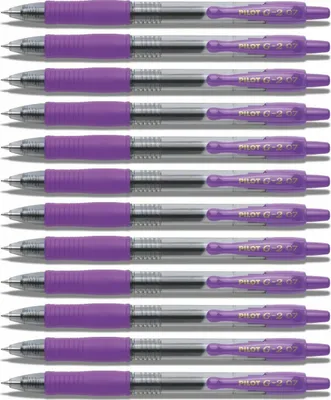 Image de Pilot G2-07 Stylo à encre gel violet - Set de 12 pièces
