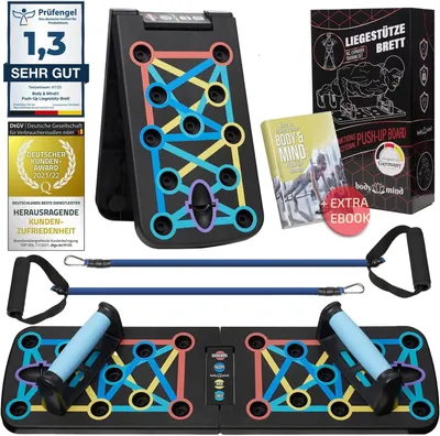 Image de Push-Up planche de pompes ; planche de fitness Elite Rack multifonctionnelle pliable pour l'entraînement de tout le corps et les pompes efficaces ; poignées de pompes avec taille de la planche