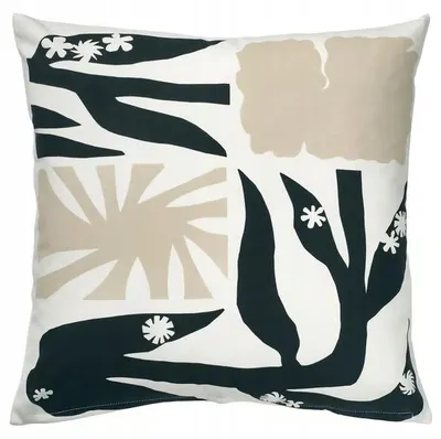 Produktbild von IKEA DRABOR Dekorative Kissenhülle Grafik Blumen 50x50 cm