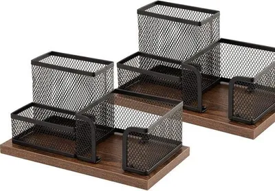 Produktbild von Famanu Stifthalter Antik Holz und Metall - 2 Stück Schwarz