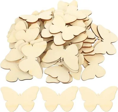 Produktbild von Holzschalen - 50 Stück Selbstbau Holzdeko Schmetterling Ausnehmung Holzschale