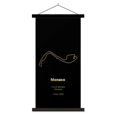 Produktbild von MuchoWow® Textilposter Formel 1 - Monaco - Rennstrecke 90x180 cm mit schwarzem Rahmen - Dekoration Wohnzimmer