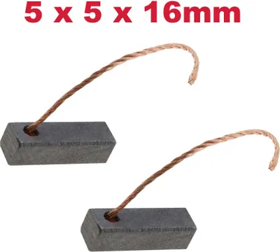 Produktbild von 2x Trade-Shop Motorkohlen Kohlebürsten Schleifkohlen 5 x 5 x 16mm 12-24 Volt für verschiedene KFZ-Motoren Rolltor Garagentor Antriebe Lichtmaschine