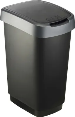 Produktbild von ROTHO Schwingdeckeleimer schwarz/anthrazit, Inhalt: 25 Liter, Höhe: 475 mm