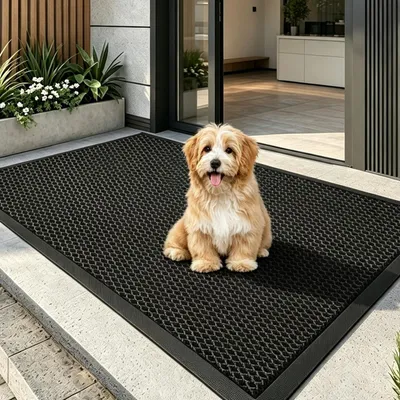 Produktbild von Rutschfeste Fußmatte für den Außenbereich, 43 x 76 cm, schmutzabweisend und waschbar