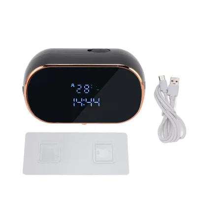 Obrázek produktu pro Automatický dávkovač pěnivého mýdla 350 ml Nástěnný USB dobíjecí bezdotykový dávkovač mýdla s lepidlem pro koupelnu Kuchyně Černá