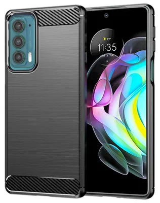 Produktbild von Techsuit Carbon Silicone Back Cover Hülle für Motorola Edge 20 - Schwarz