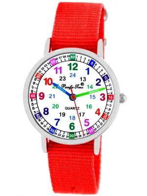 Produktbild von Kinder Armbanduhr Mädchen Lernuhr Kinderuhr wasserdicht Einschulung Geschenk rot