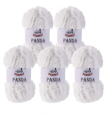 500g Strickgarn PANDA Strick-Wolle Kuschelwolle Plüschwolle 001 weiß