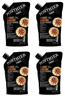 Produktbild von Ponthier BLUT-ORANGEN SANGUINE PÜREE Frucht-Püree 4x 1KG