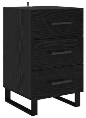 Image de vidaXL Table de nuit noir imitation chêne 40 x 40 x 66 cm Bois composite